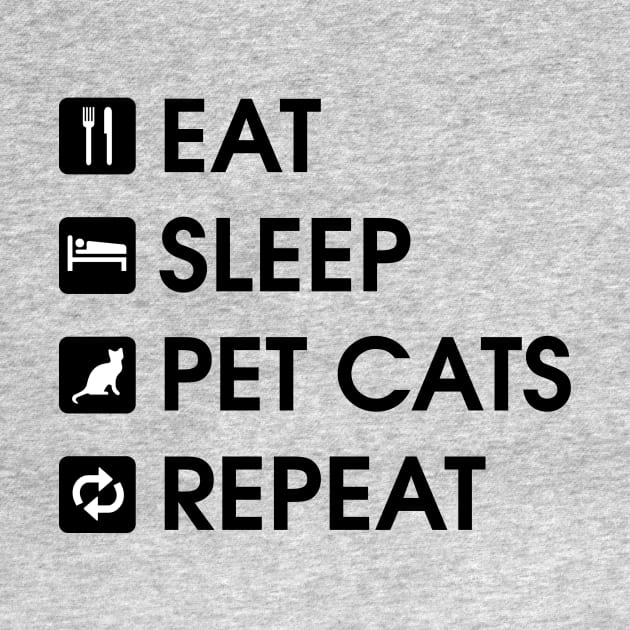 Eat Sleep Pet Cats Repeat - Cat Lover by fromherotozero